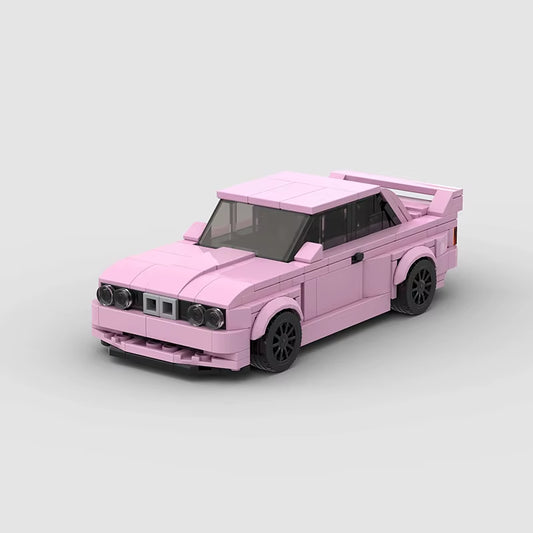 MOC Pink E3 DTM Racer Cars City Sports Vehicle Building Blocks Creative Garage Toys Education Brick Christmas Child Gift